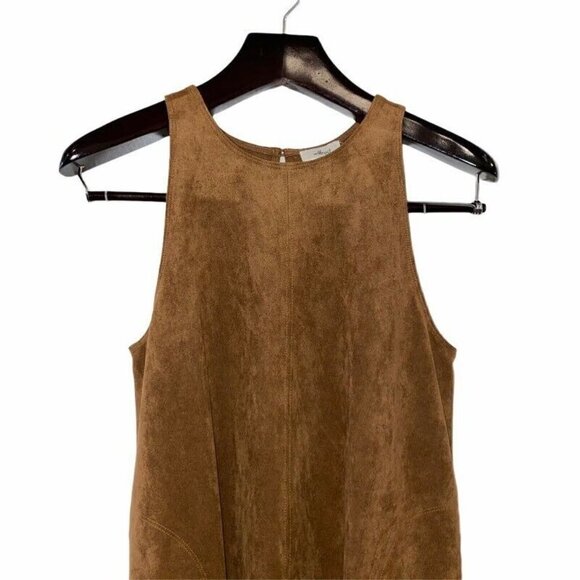 NEW Wilfred Trompette Dress Brown Faux Suede Keyhole XXS - Picture 5 of 9